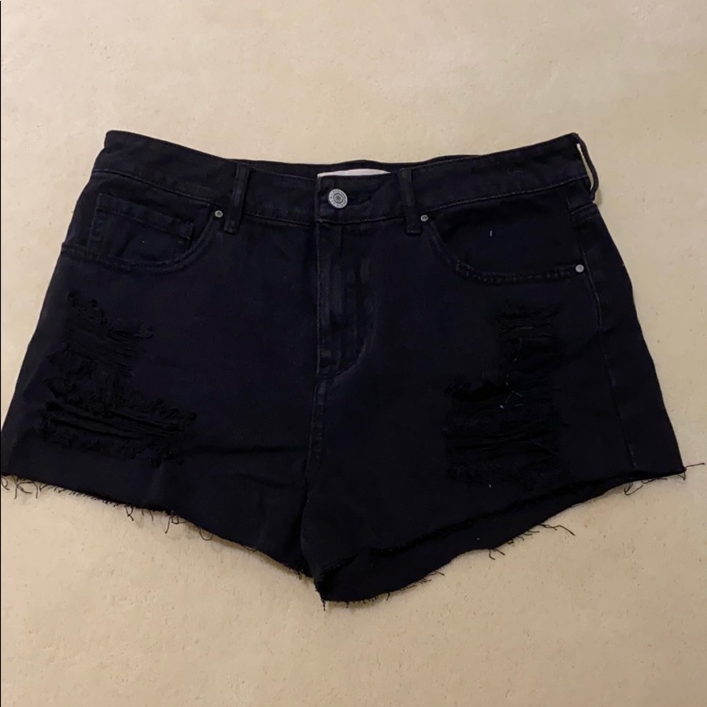 Black jean shorts